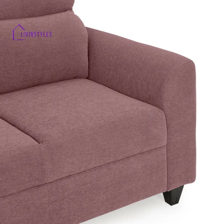 Zivo Plus Dusky Pink Fabric 2 Seater Sofa with Lounger Sofa Cum Lounger