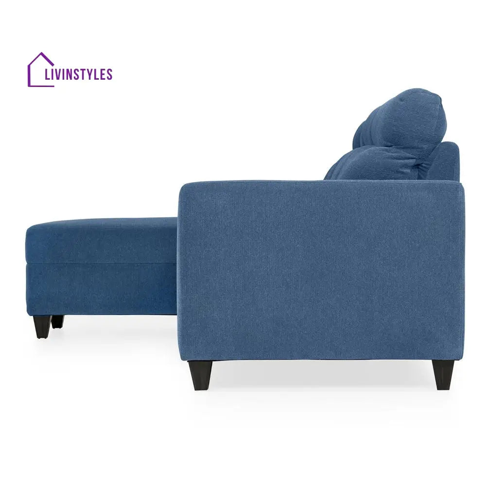 Zivo Plus Twilight Blue Fabric 2 Seater Sofa with Lounger Sofa Cum Lounger