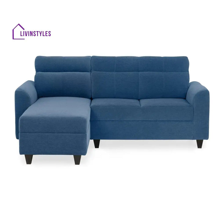 Zivo Plus Twilight Blue Fabric 2 Seater Sofa with Lounger Sofa Cum Lounger