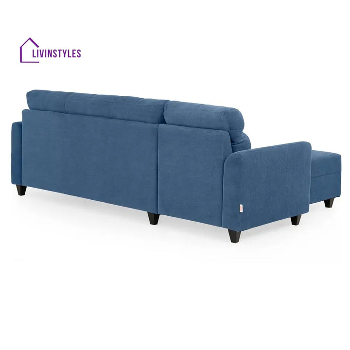Zivo Plus Twilight Blue Fabric Sofa Set 3 Seater Sofa with Lounger Sofa Cum Lounger