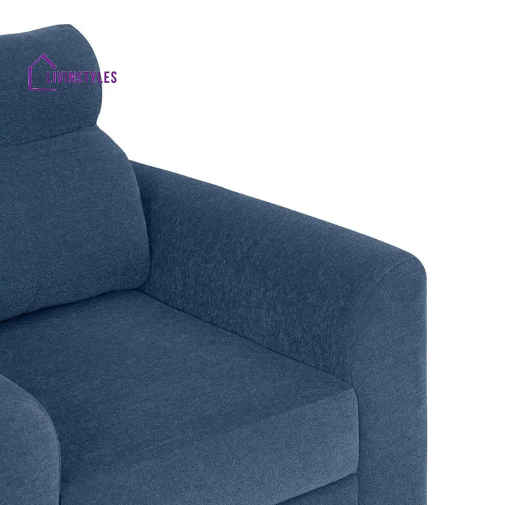 Zivo Plus Twilight Blue Fabric Sofa Set 3 Seater Sofa with Lounger Sofa Cum Lounger