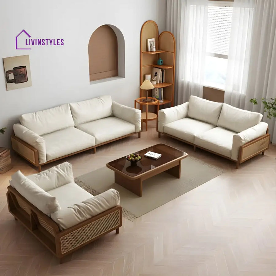 Ziyaara Solid Wood 3 + 2 + 1 Sofa Set for Living Room