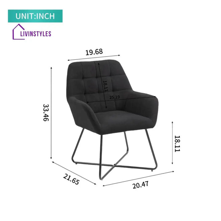 Ziyana Metal and Fabric Arm Chair | Living Room Chair | Lounge Chair