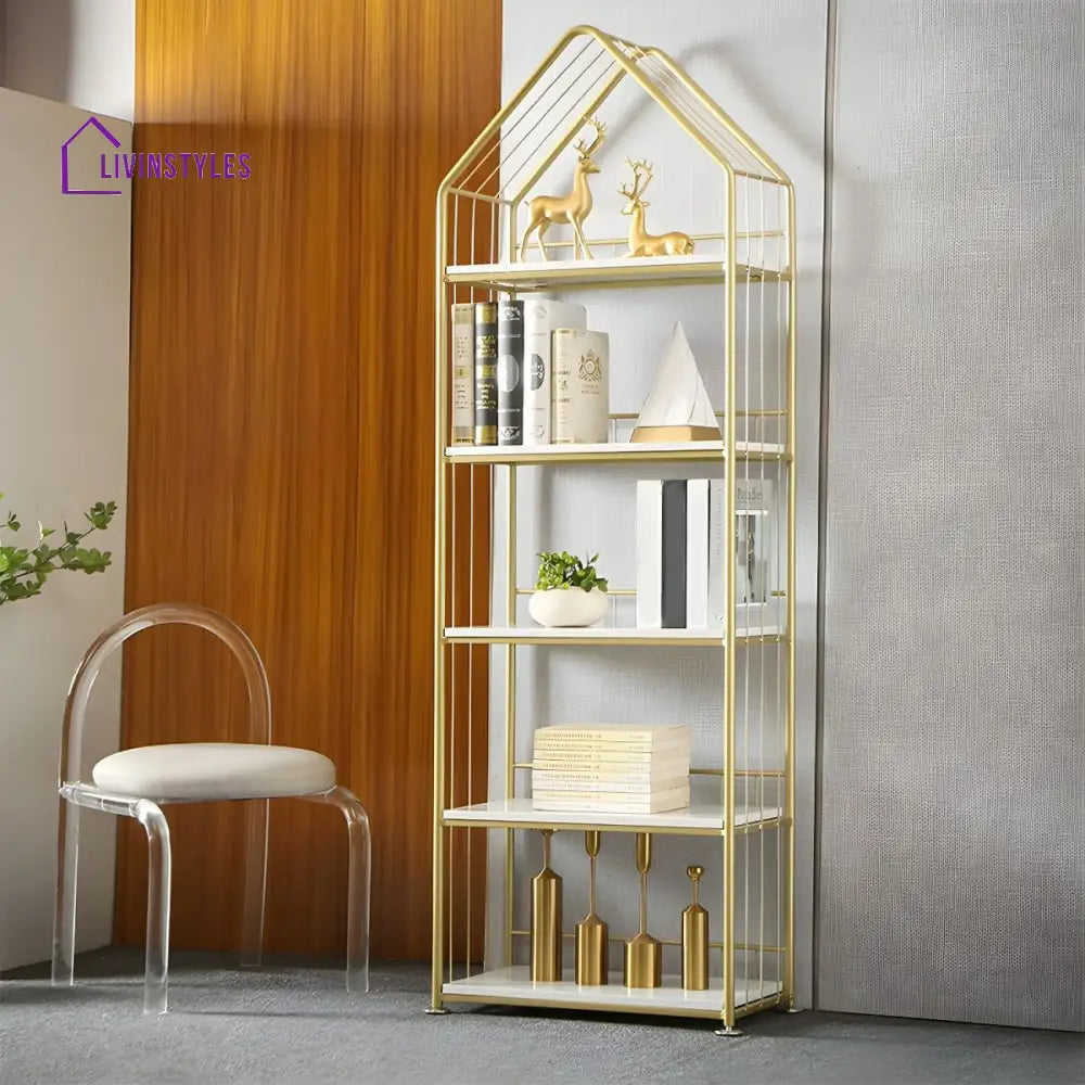 Zlata Stainless Steel Frame Bookshelves | Storage Shelves