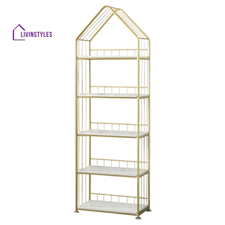 Zlata Stainless Steel Frame Bookshelves | Storage Shelves