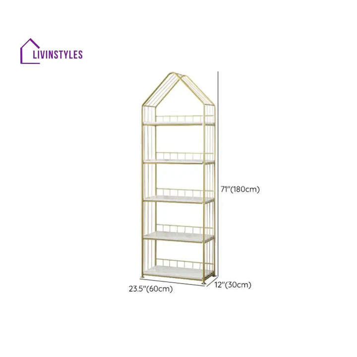 Zlata Stainless Steel Frame Bookshelves | Storage Shelves
