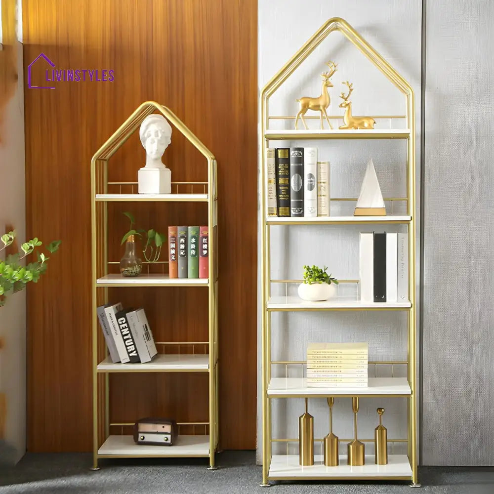 Zlata Stainless Steel Frame Bookshelves | Storage Shelves