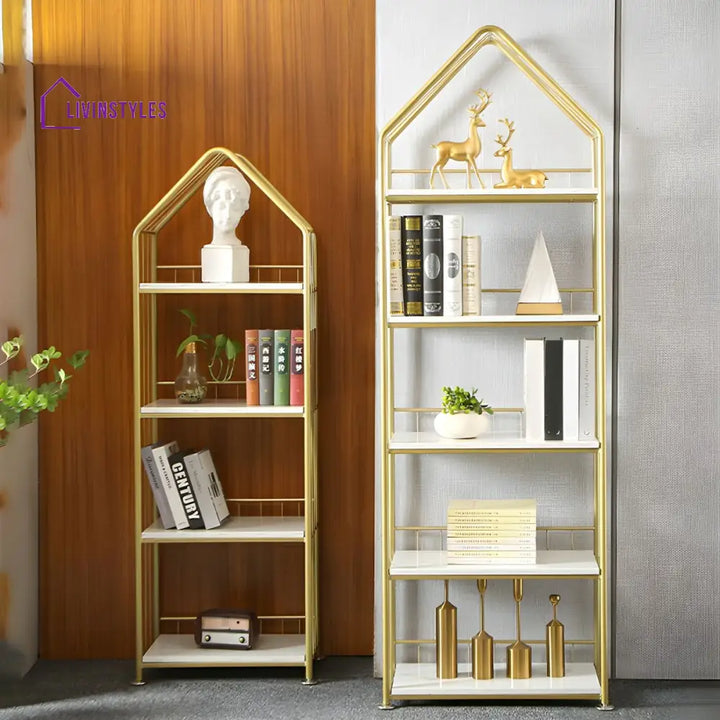 Zlata Stainless Steel Frame Bookshelves | Storage Shelves