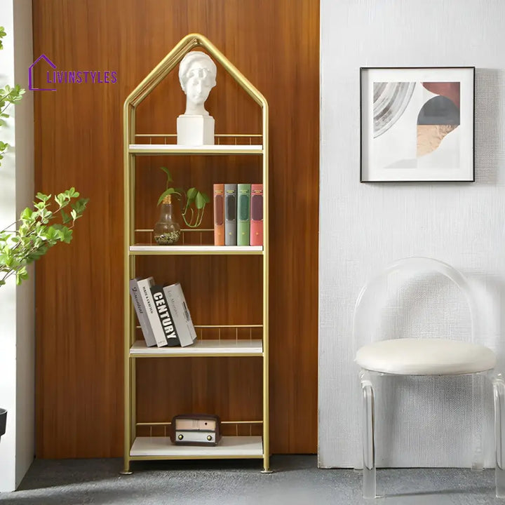 Zlata Stainless Steel Frame Bookshelves | Storage Shelves