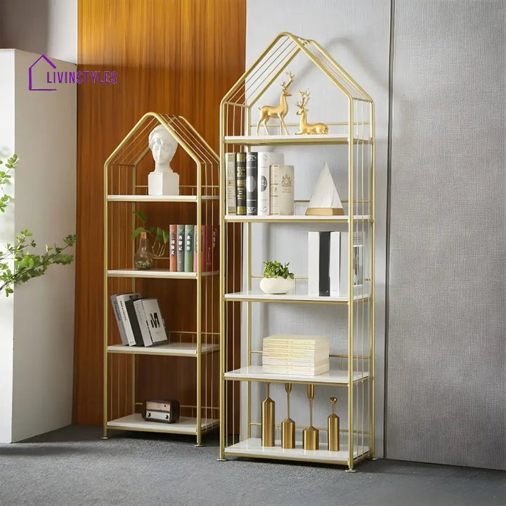Zlata Stainless Steel Frame Bookshelves | Storage Shelves