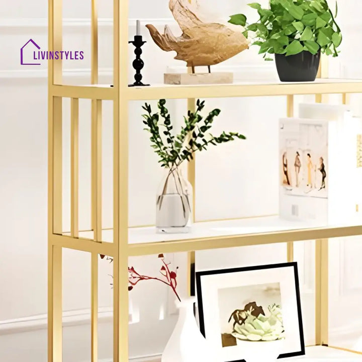 Zlata Stainless Steel Frame Storage Shelves | Bookshelves