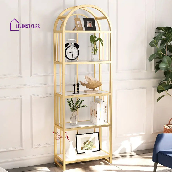 Zlata Stainless Steel Frame Storage Shelves | Bookshelves