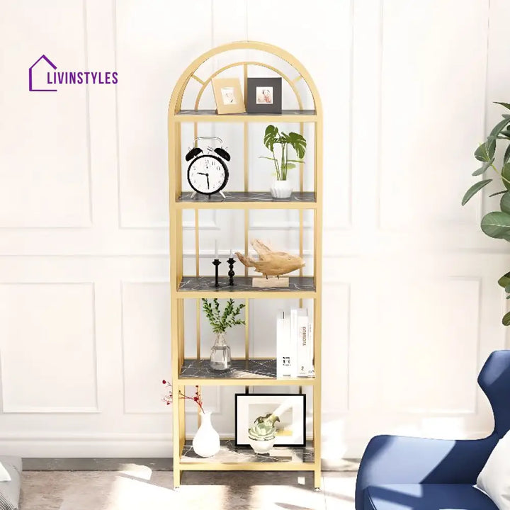 Zlata Stainless Steel Frame Storage Shelves | Bookshelves