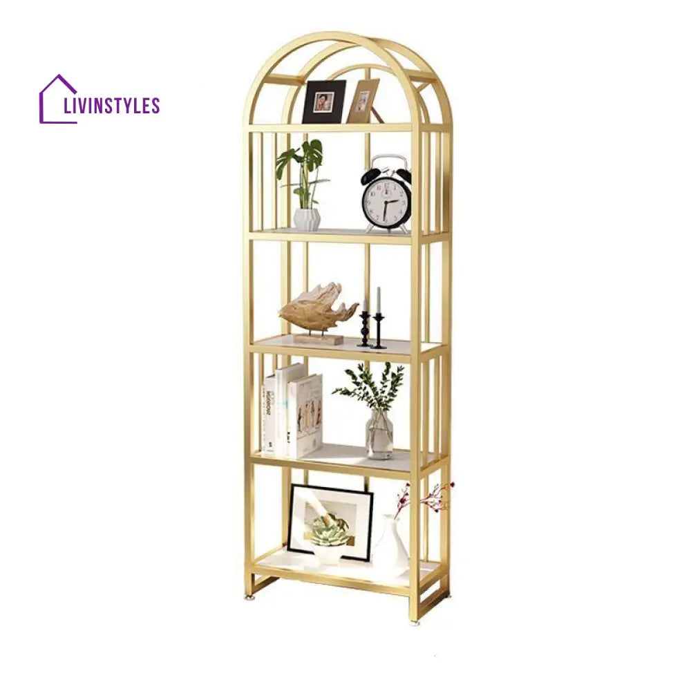 Zlata Stainless Steel Frame Storage Shelves | Bookshelves
