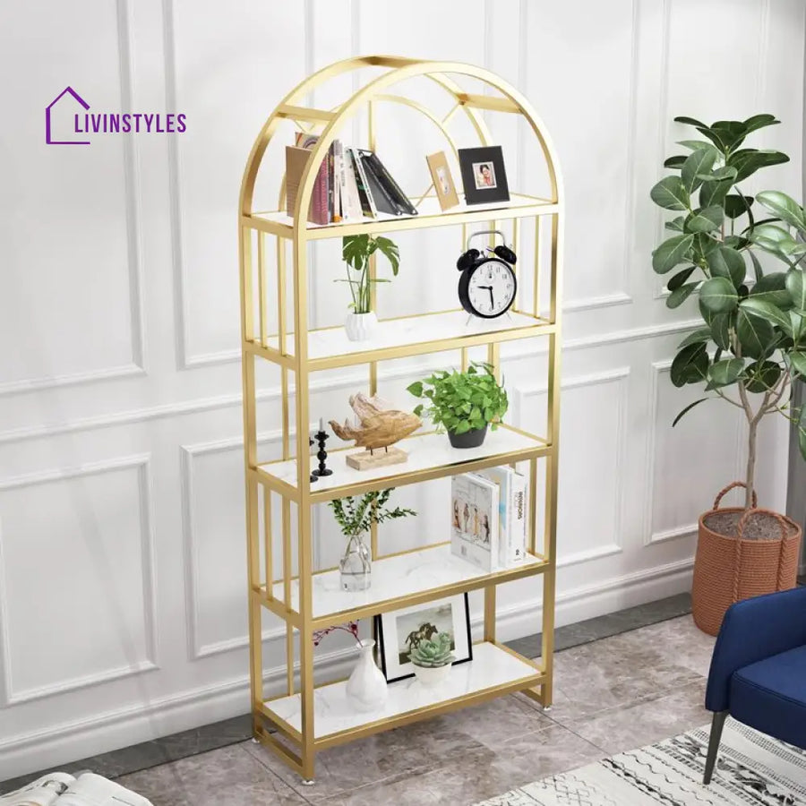 Zlata Stainless Steel Frame Storage Shelves | Bookshelves