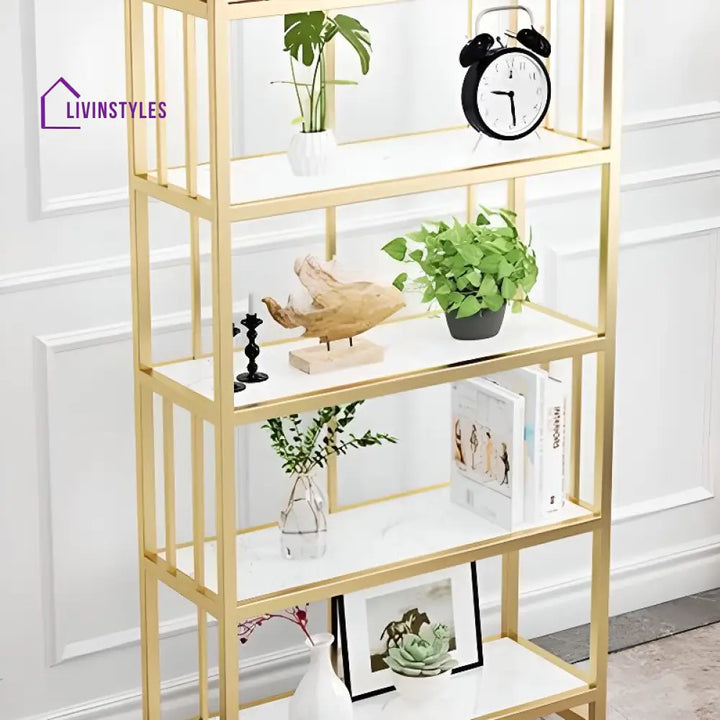 Zlata Stainless Steel Frame Storage Shelves | Bookshelves