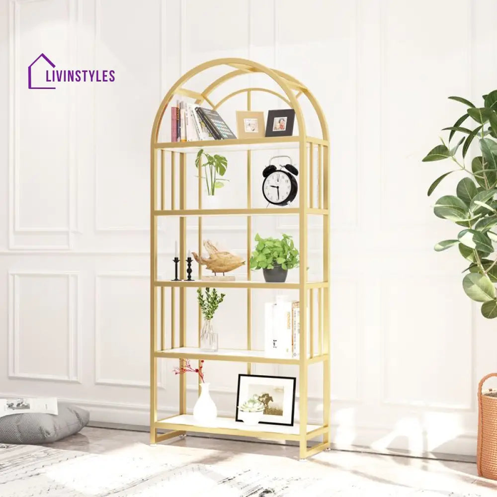 Zlata Stainless Steel Frame Storage Shelves | Bookshelves