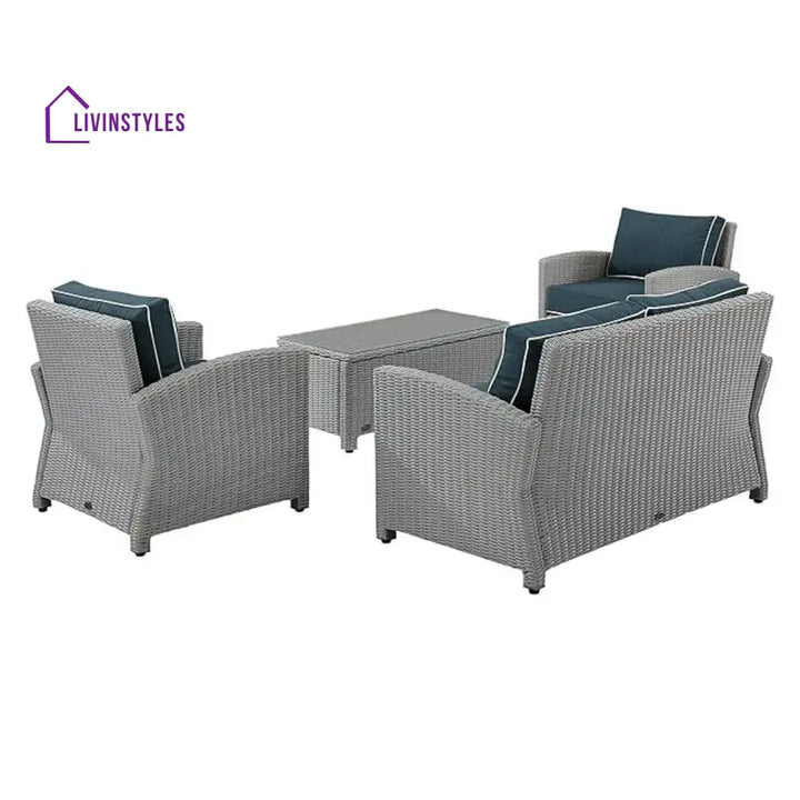 Zoe 4 Pieces Patio Furniture Set Outdoor Sectional Sofa - Sofa Set