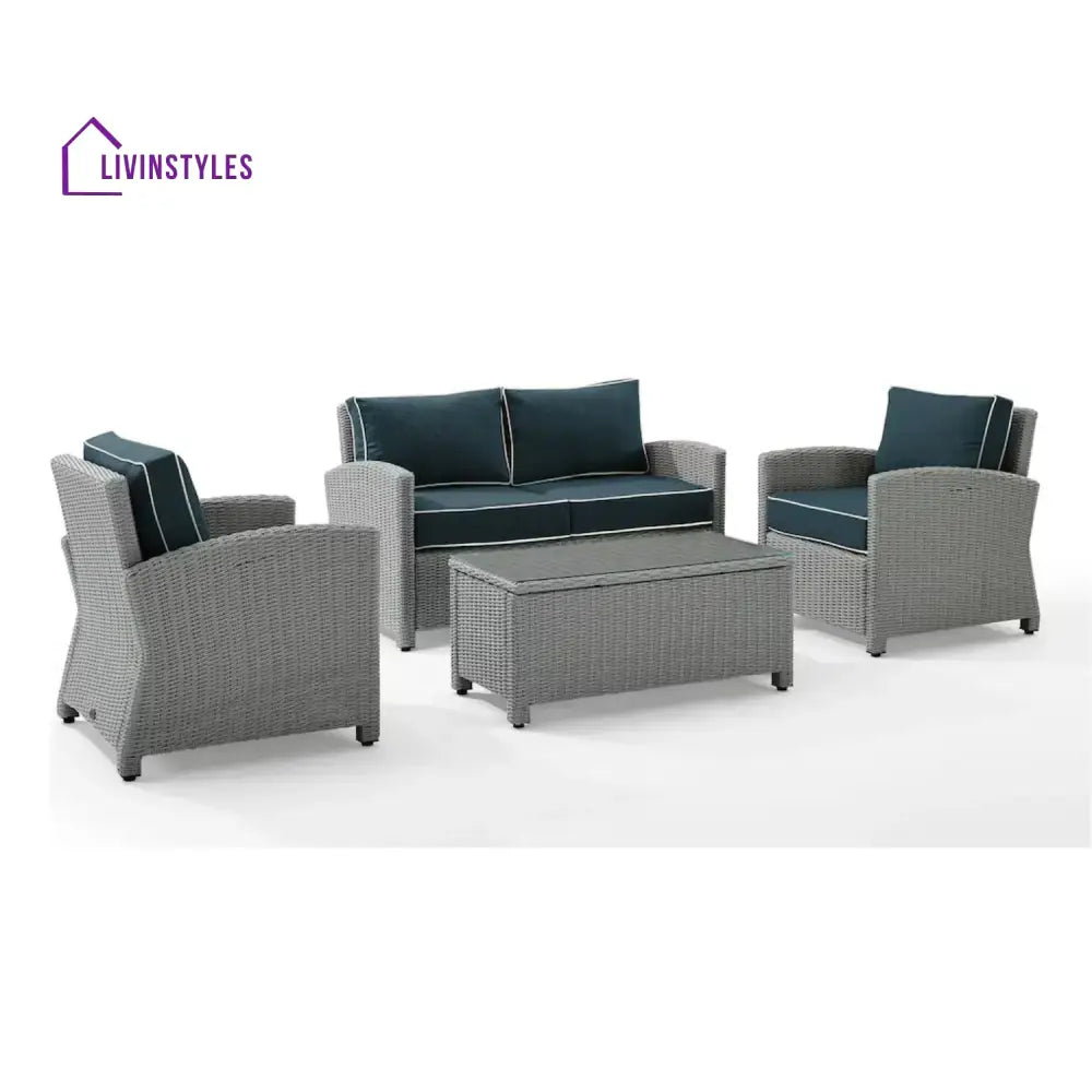 Zoe 4 Pieces Patio Furniture Set Outdoor Sectional Sofa - Sofa Set