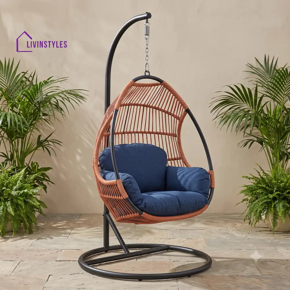 Zofia Premium MS Frame with Powder Coated Outdoor Swing Chair with Stand