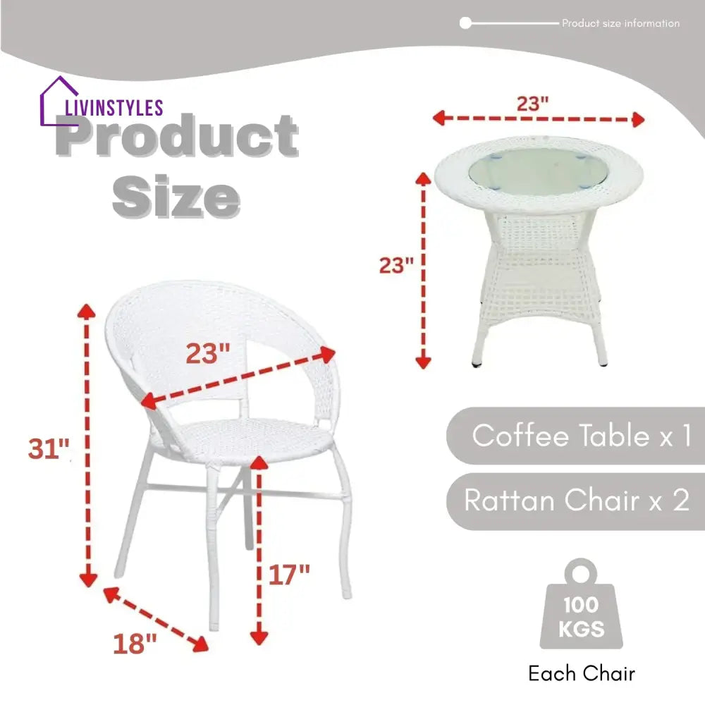 Zohra 3-Piece Outdoor Rattan Wicker Patio Bistro Set Patio Set