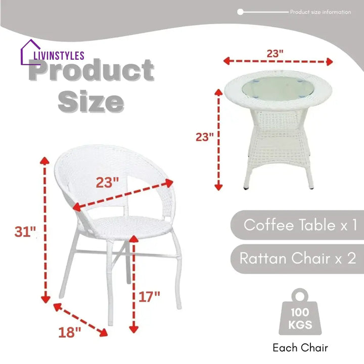 Zohra 3-Piece Outdoor Rattan Wicker Patio Bistro Set Patio Set