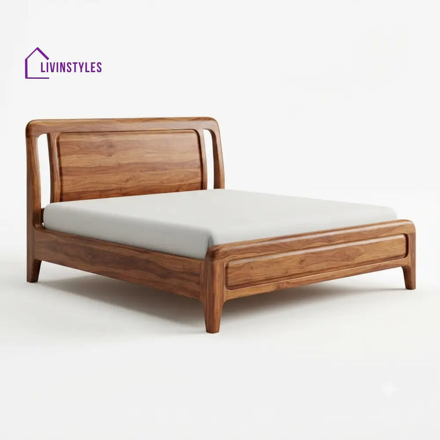 Zola Wooden Double Bed | King Size Bed | Queen Size Bed - Bed Without Storage