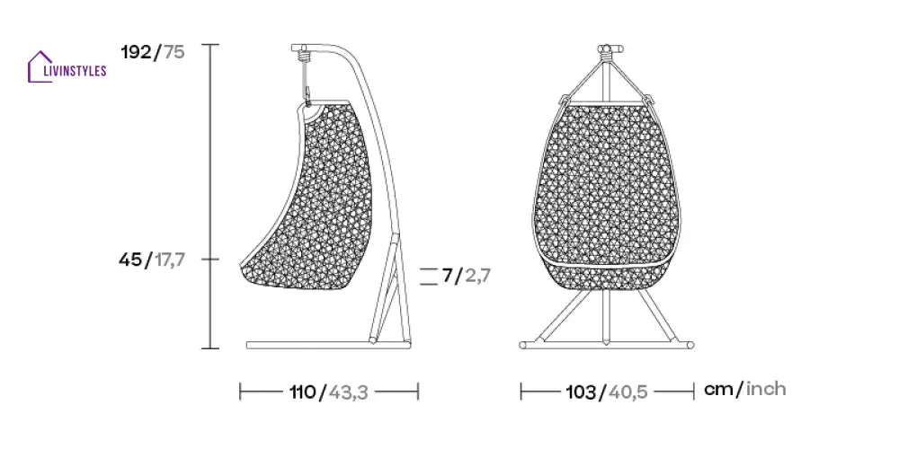 Zorrilla Single Seater Hanging Swing With Stand For Balcony Garden Swing - Swings