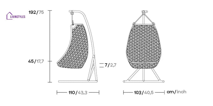 Zorrilla Single Seater Hanging Swing With Stand For Balcony Garden Swing - Swings
