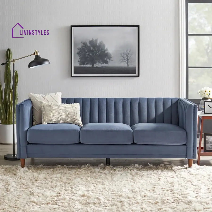 Zoya 3 Seater Sofa in Beige colour for Living Room