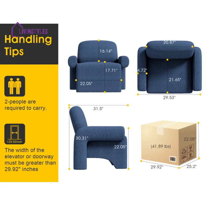 Zoya Solid Wood Frame and Fabric Arm Chair | Living Room Chair | Lounge Chair