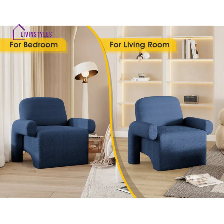 Zoya Solid Wood Frame and Fabric Arm Chair | Living Room Chair | Lounge Chair