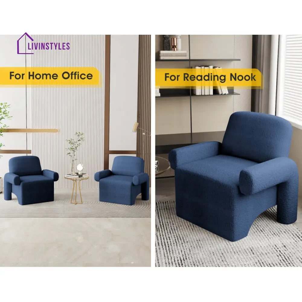 Zoya Solid Wood Frame and Fabric Arm Chair | Living Room Chair | Lounge Chair