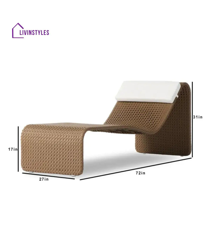 Zrood Outdoor Swimming Poolside Lounger (Light Brown) - Loungers