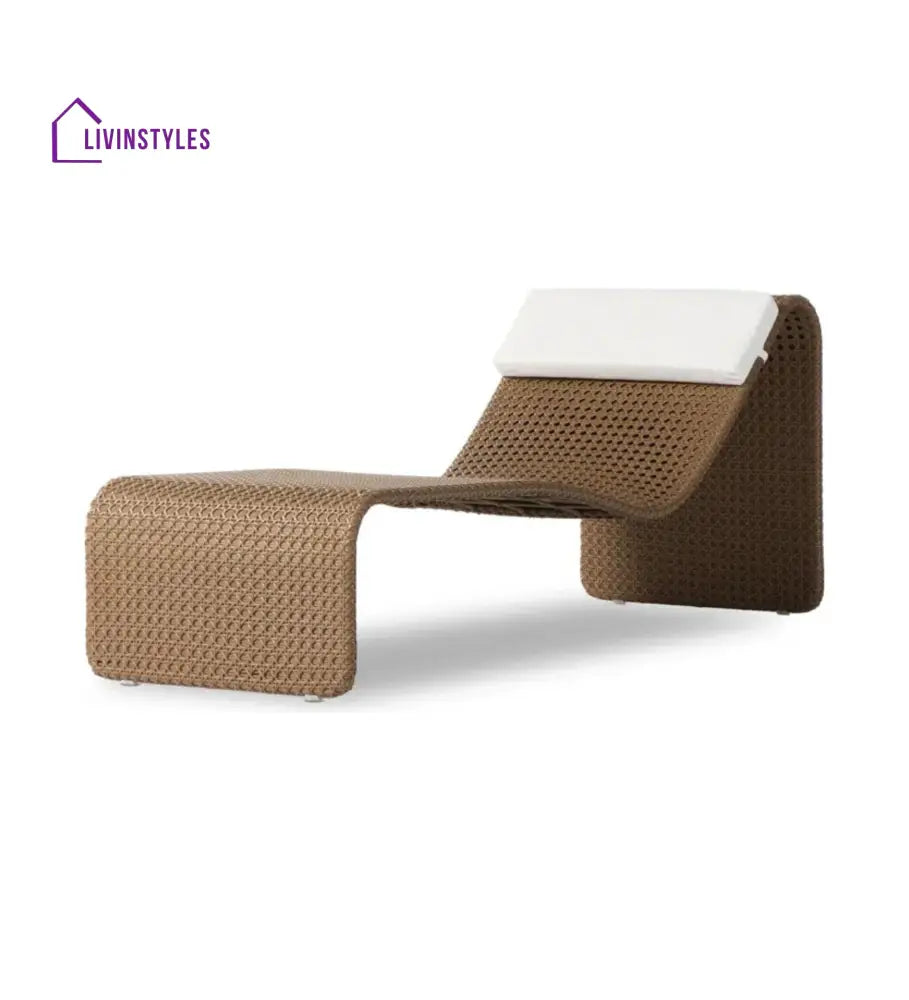 Zrood Outdoor Swimming Poolside Lounger (Light Brown) - Loungers