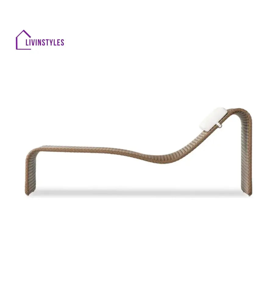 Zrood Outdoor Swimming Poolside Lounger (Light Brown) - Loungers