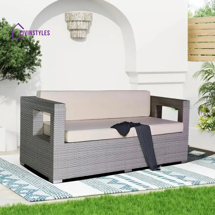Zuleikha 3-Seater Outdoor Rattan Wicker Patio Sofa - Sofa Set