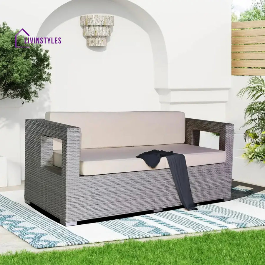 Zuleikha 3-Seater Outdoor Rattan Wicker Patio Sofa - Sofa Set