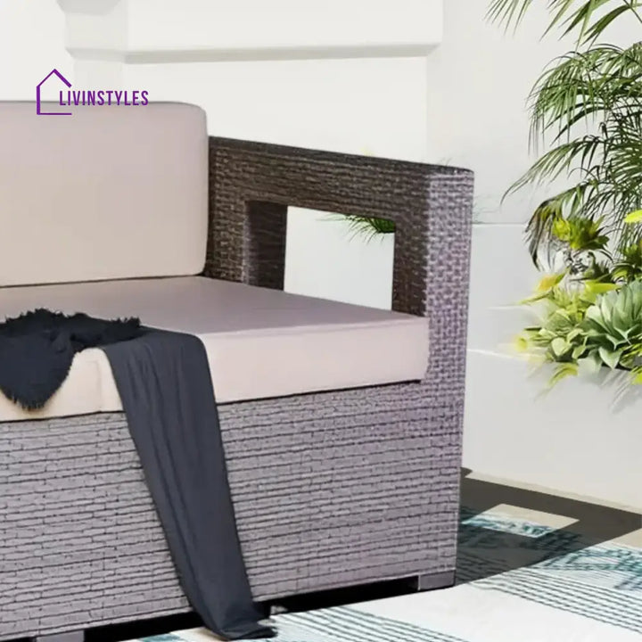 Zuleikha 3-Seater Outdoor Rattan Wicker Patio Sofa - Sofa Set