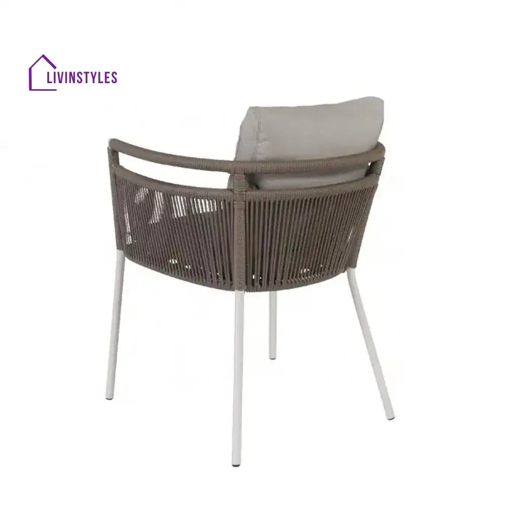 Zullo Outdoor Patio Seating single Chair (Grey) Braided & Rope - Coffee Table Sets