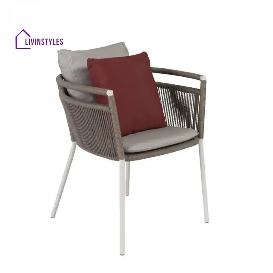 Zullo Outdoor Patio Seating single Chair (Grey) Braided & Rope - Coffee Table Sets