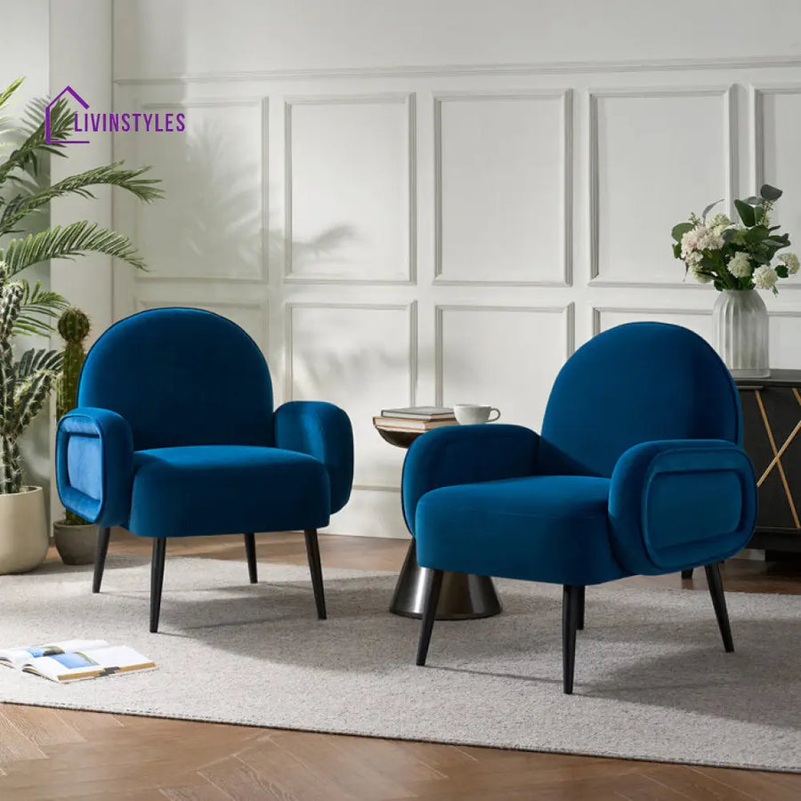Zunaira Metal and Fabric Arm Chair | Living Room Chair | Lounge Chair