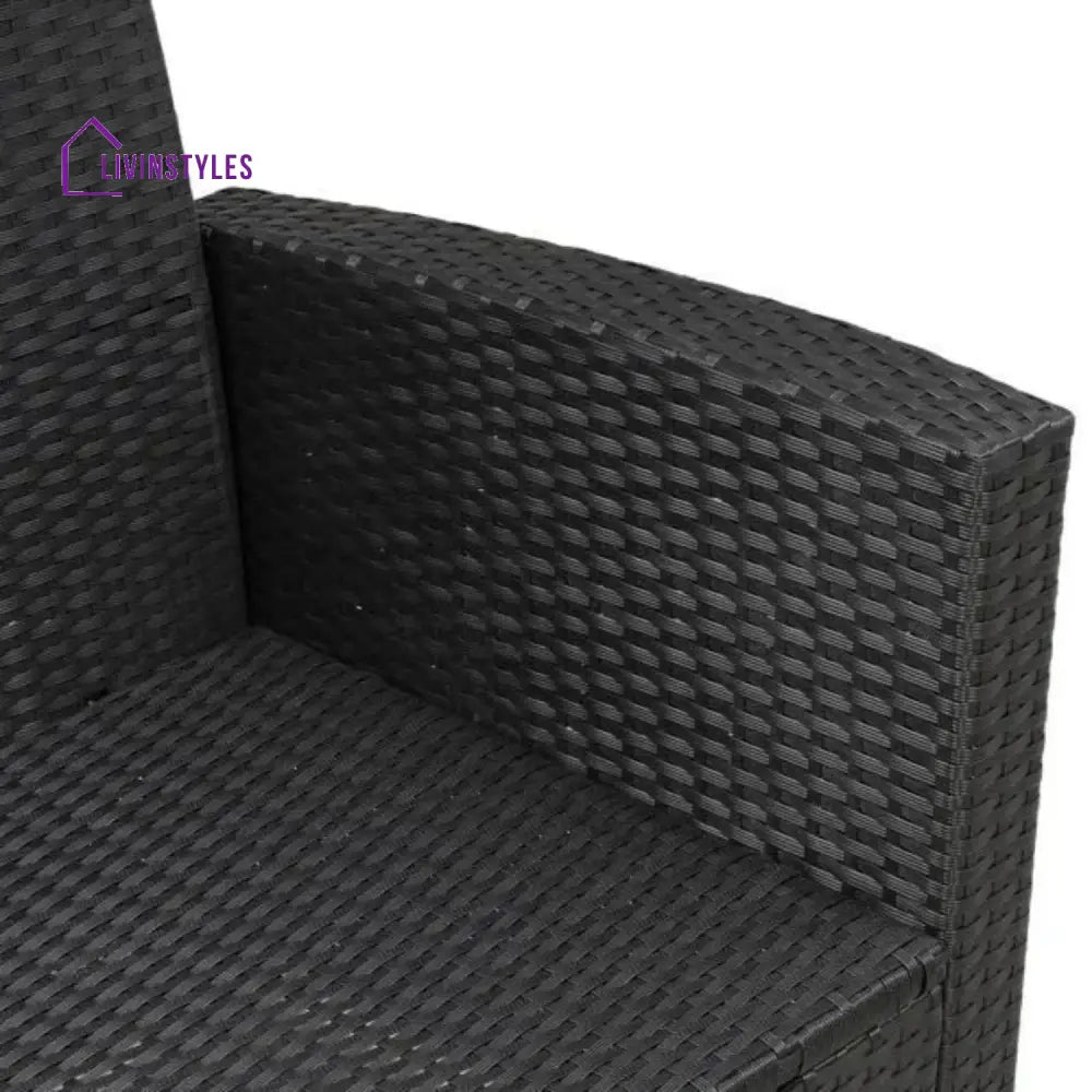 Zuzanna 5-Piece Wicker Patio Conversation Set (Dark Brown/ Cyan Blue) - Sofa Set