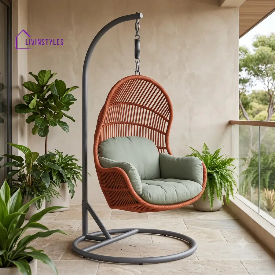 Zuzanna Premium MS Frame with Powder Coated Outdoor Swing Chair with Stand